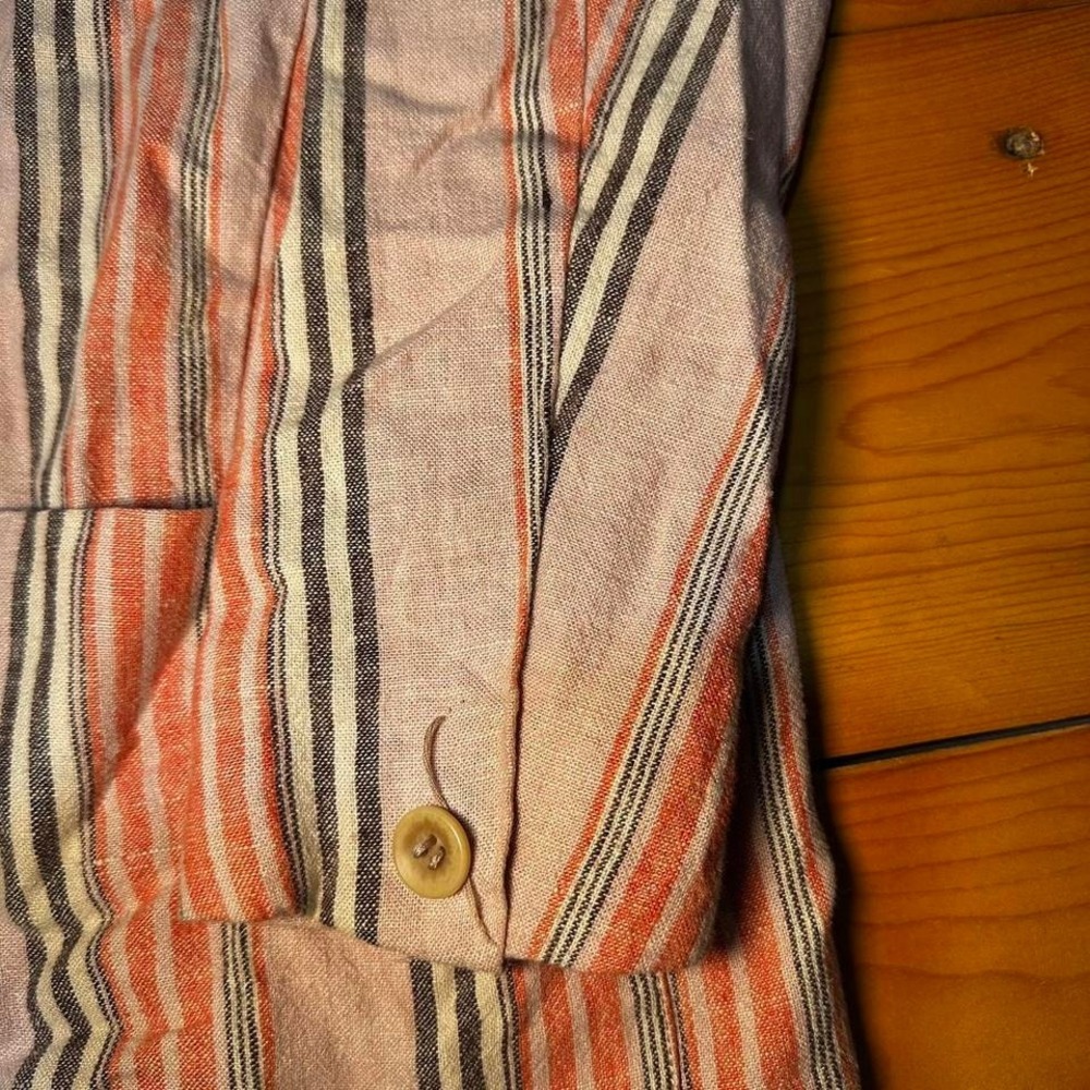 Free People Blazer Cardigan Pink Striped Lightweight Jacket XS - Picture 3 of 4
